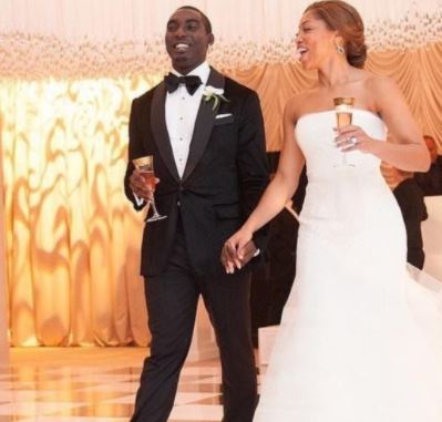 Morgan Harvey and her husband Kareem Hawthorne at their wedding